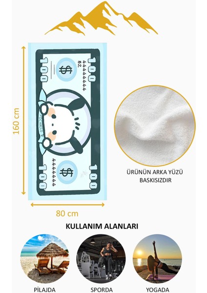 Dijital Baskı Plaj Deniz Havlusu Tavşan Figürlü Dolar Peştamal HVL0109 fırsatları