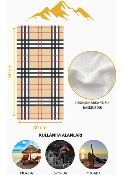 Dijital Baskı Plaj Deniz Havlusu Ekose Desenli Peştamal HVL0207 fırsatları