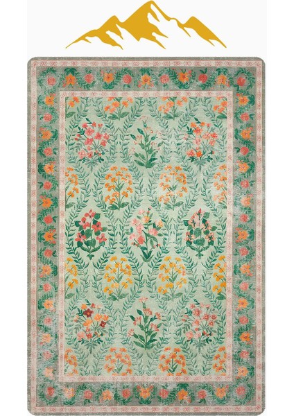 Parlak Kadife Kumaş Dijital Baskı Vintage Desenli Dot Kaymaz Tabanlı Halı H0818 modelleri