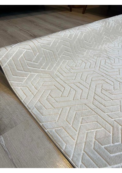 Rölyef Halı Yolluk Krem | Kaymaz Taban | Makinada Yıkanabilir | Salon, Mutfak & Koridor fiyatları