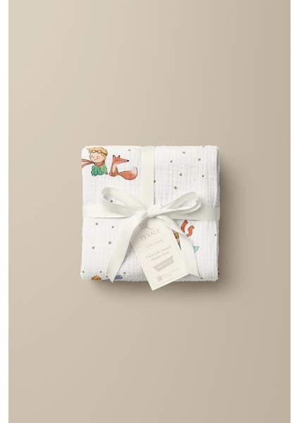 4 Kat Müslin Örtü - Küçük Prens Desenli - Bebek Battaniyesi - Dört Katlı Müslin 100X110 cm fiyatları