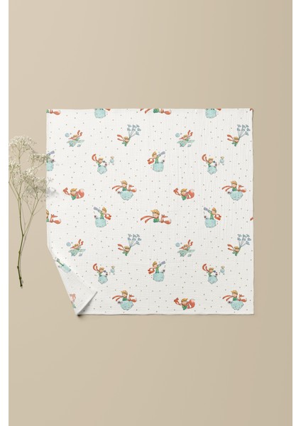 4 Kat Müslin Örtü - Küçük Prens Desenli - Bebek Battaniyesi - Dört Katlı Müslin 100X110 cm modelleri