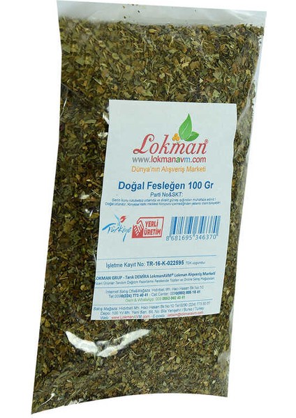 Fesleğen Elenmiş Tozu Alınmış Doğal 100 gr Paket modelleri