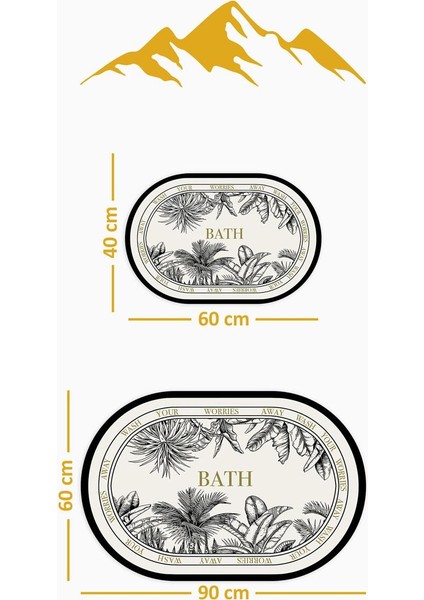 Yıkanabilir Kaymaz Tabanlı Modern Desenli 2'li Banyo Paspas Takımı OBPS0003 fiyatları