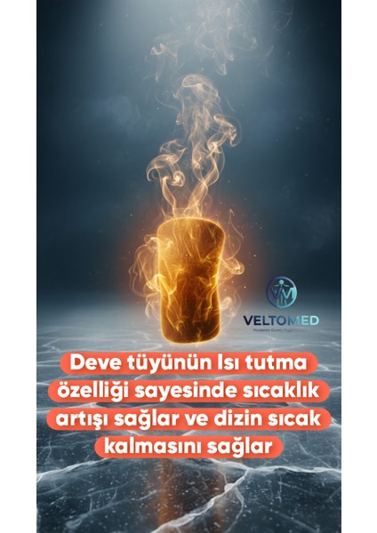 Deve Tüyü Yün Dizlik Isıtır Sıcak Tutar Destekler Unisex Giyilen Model 1 Çift S Beden