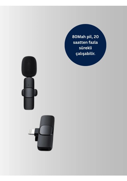 Buğz iPhone Uyumlu Çift Mikrofonlu Kablosuz Yaka Seti Profesyonel Ses modelleri