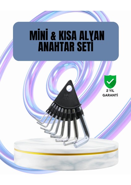 Buğz 9 Parça Alyan Anahtar Seti Altıgen Uçlu Mobilya ve Tamir Için