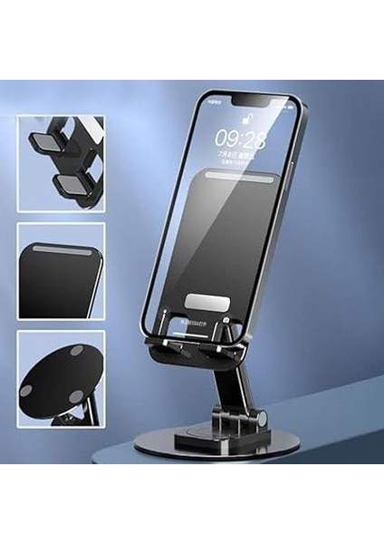 Ayarlanabilir Tablet ve Cep Telefonu Standı Kendi Etrafonda 360 Derece Dönebilen Alüminyum Masaüstü Çok Amaçlı Telefon Dock Tutucu fırsatları