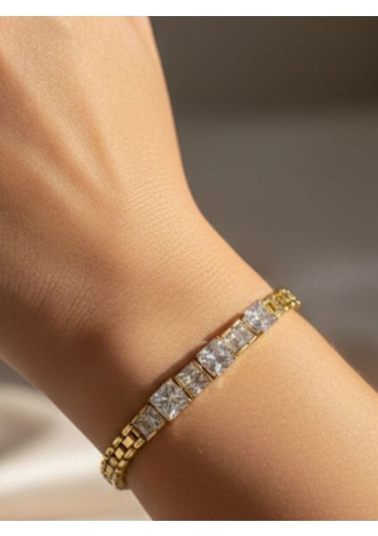 Kadın Xuping Zirkon Taşlı Rodyum Kaplama Bileklik