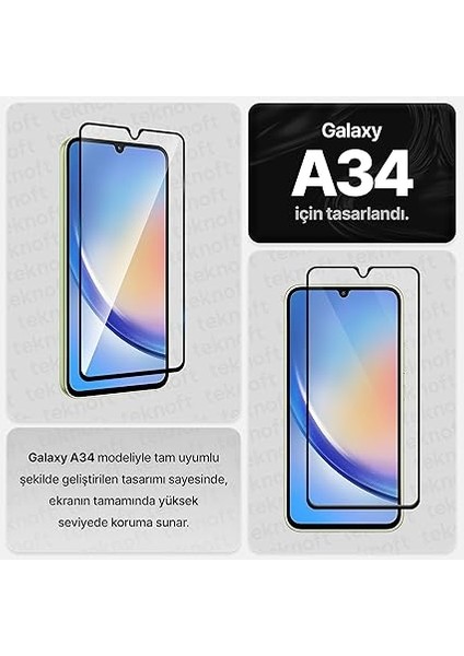 Samsung Galaxy A34 Için Ekstra Güçlü Tam Koruma Sağlayan 9h Sertliğinde Leke ve Parmak Izi Tutmayan Hd Görüntü Sağlayan Premium Ekran Koruyucu Kırılmaz Cam (Galaxy A34) modelleri
