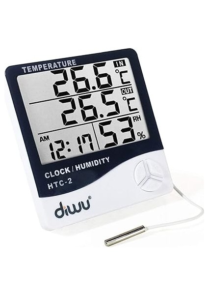 Htc-2 Problu Termometre Nem Ölçer Saat Takvim fiyatları