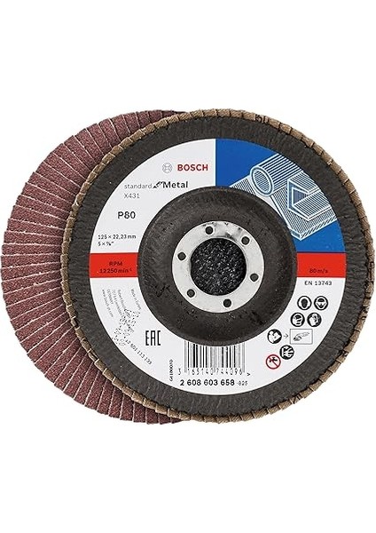 Professional 3 Adet Flap Disk Seti X431 Standard For Metal, Çelik ve Paslanmaz Çelik Taşlama Için, Düz, 125 Mm, Kum Kalınlığı 40/60/80, Küçük Avuç Taşlama Makineleri Için Uygundur fırsatları