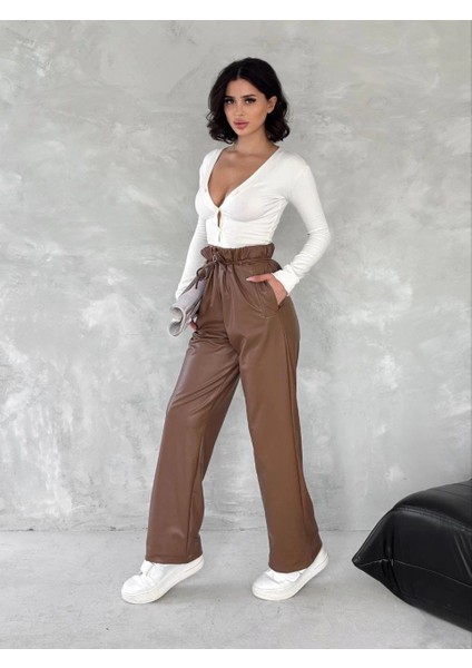 Lzrdwzrd Kendinden Ince Kemerli Deri Pantolon Kahve T1178 (Beden: Xl) modelleri