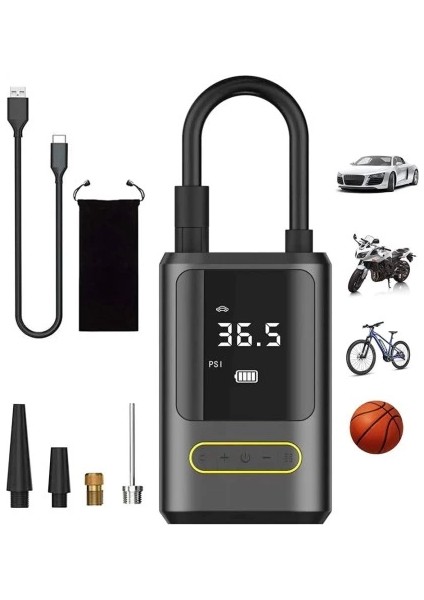 KA-760 Kablosuz Oto Araç Mini 4000MAH 150 Psı Işıklı Oto Hava Kompresörü