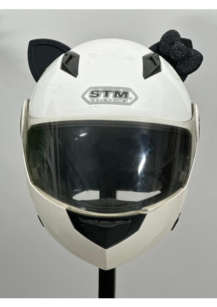 Motor & Motosiklet Siyah Fiyonklu Siyah Kedi Kulak Kask Dış Aksesuarı modelleri