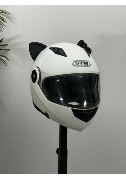 Motor & Motosiklet Siyah Fiyonklu Siyah Kedi Kulak Kask Dış Aksesuarı fırsatları