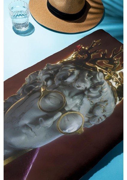 Dijital Baskı Plaj Deniz Havlusu Modern David Heykeli Desenli Peştamal HVL0027 fiyatları