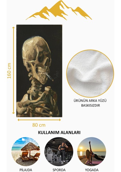 Dijital Baskı Plaj Deniz Havlusu Modern Iskelet Desenli Peştamal HVL0032 fırsatları