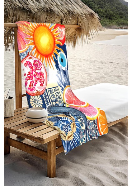 Dijital Baskı Plaj Deniz Havlusu Modern Desenli Peştamal HVL0096 modelleri