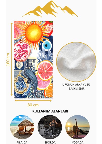 Dijital Baskı Plaj Deniz Havlusu Modern Desenli Peştamal HVL0096 fırsatları