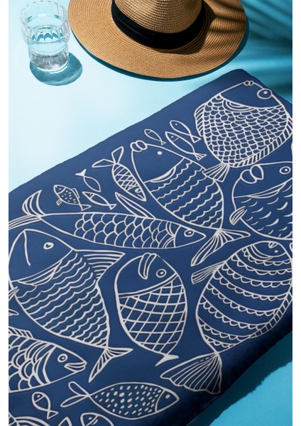 Dijital Baskı Plaj Deniz Havlusu Balık Desenli Peştamal HVL0116 fiyatları