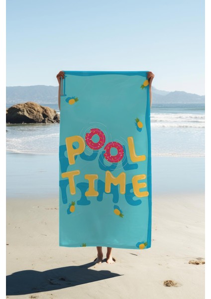 Dijital Baskı Plaj Deniz Havlusu Pool Time Desenli Peştamal HVL0173