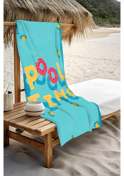Dijital Baskı Plaj Deniz Havlusu Pool Time Desenli Peştamal HVL0173 modelleri
