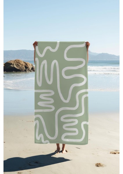 Dijital Baskı Plaj Deniz Havlusu Soyut Desenli Peştamal HVL0209