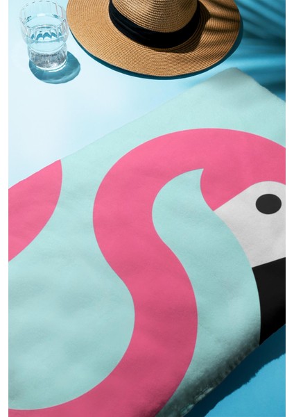 Dijital Baskı Plaj Deniz Havlusu Flamingo Desenli Peştamal HVL0212 fiyatları