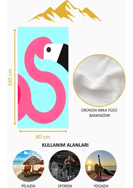 Dijital Baskı Plaj Deniz Havlusu Flamingo Desenli Peştamal HVL0212 fırsatları