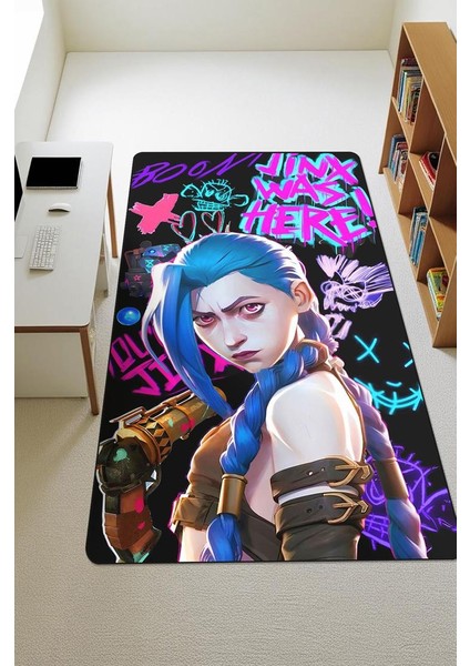 Parlak Kadife Kumaş Dijital Baskı Dot Kaymaz Tabanlı Çocuk ve Genç Odası Halısı H0475