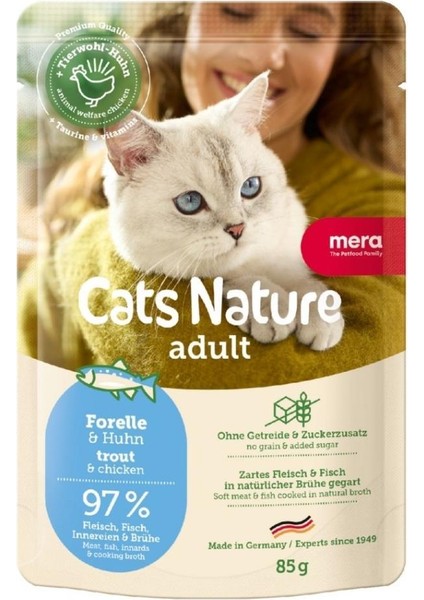 Cats Nature Alabalıklı Yetişkin Kedi Yaş Maması 85 gr