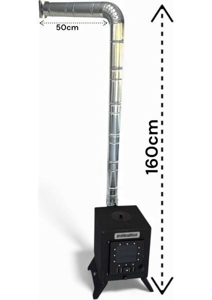 Kare Kamp ve Çadır Sobası – Katlanır Ayaklı, Borulu ve Büyük Camlı Odun Sobası Seti, Taşıma Çantalı fiyatları