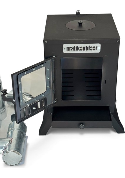 Kare Kamp ve Çadır Sobası – Katlanır Ayaklı, Borulu ve Büyük Camlı Odun Sobası Seti, Taşıma Çantalı indirimleri