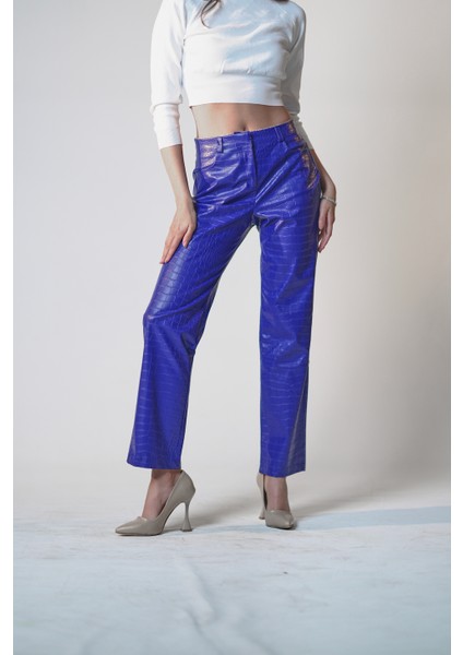 Piton Desenli Yüksek Bel Pantolon modelleri