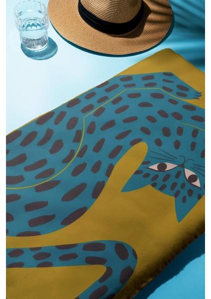 Dijital Baskı Plaj Deniz Havlusu Leopar Desenli Peştamal HVL0136 fiyatları