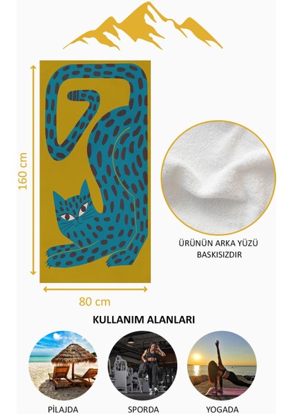 Dijital Baskı Plaj Deniz Havlusu Leopar Desenli Peştamal HVL0136 fırsatları