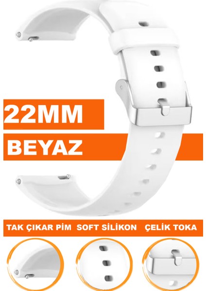 xiaomi redmi watch 5 active / lite saat uyumlu 22mm soft silikon saat kordonu kayışı a72-beyaz