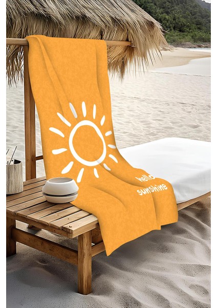 Dijital Baskı Plaj Deniz Havlusu Hello Sunshine Desenli Peştamal HVL0001 modelleri