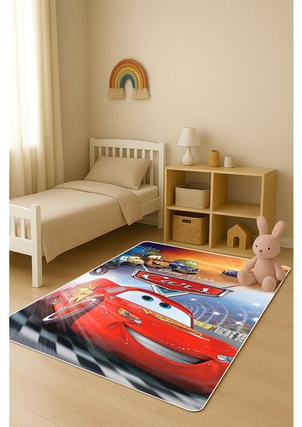 Parlak Kadife Kumaş Dijital Baskı Dot Kaymaz Tabanlı Çocuk ve Genç Odası Halısı H1001