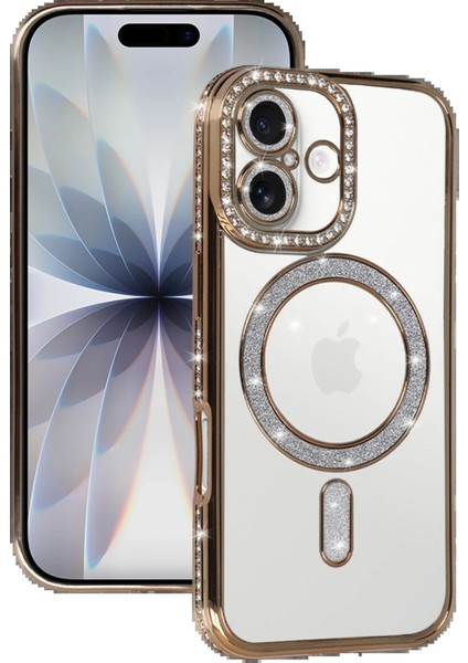 Apple iPhone 17 Joke Simli Magneticsafe Kılıf - GOLD-(5796) - TG0012-2RQ126
