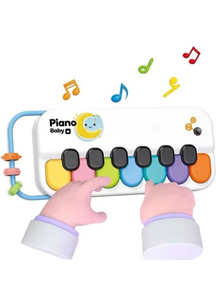 Sesli Işıklı Müzikli Bebek Piyanosu - Müzikli Işıklı Bebek Piano Eğitici Oyuncak Piyano Çıngıraklı indirimleri
