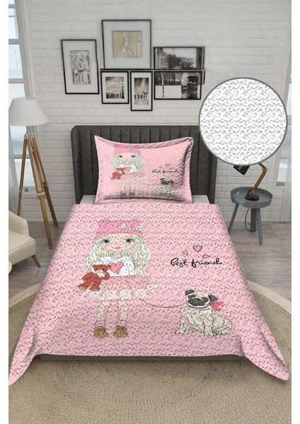 Parlak Kadife Kumaş Tek Kişilik Çocuk Yatak Örtüsü Seti (2 Parça) TKY0019 fiyatları