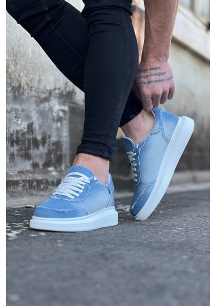 Buz Mavi Kot Kumaş Erkek Casual Ayakkabı modelleri