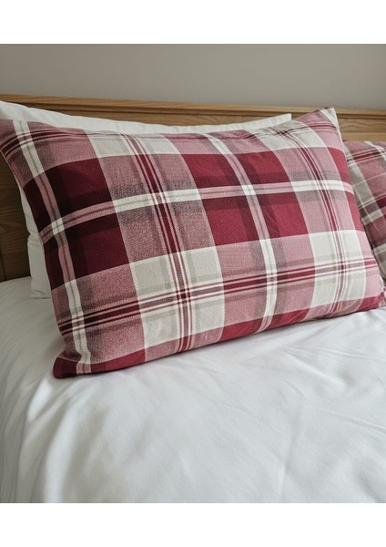 Pazen Kırmızı Kareli Yastık Kılıfı