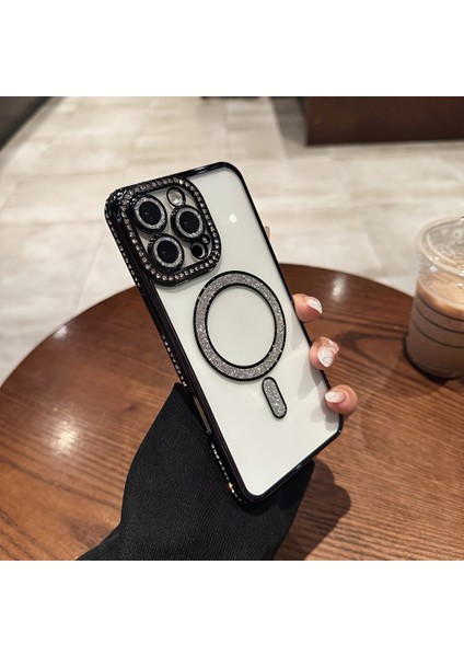 Iphone 11 Uyumlu Şeffaf Taşlı Magsafe Özellikli Kılıf indirimleri