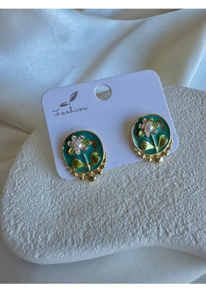 Vitange Renkli Çiçekli Tasarım Küpe fiyatları