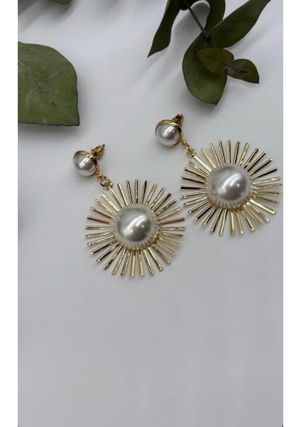 Çelik Incili Güneş Zra Marka Tasarım Küpe