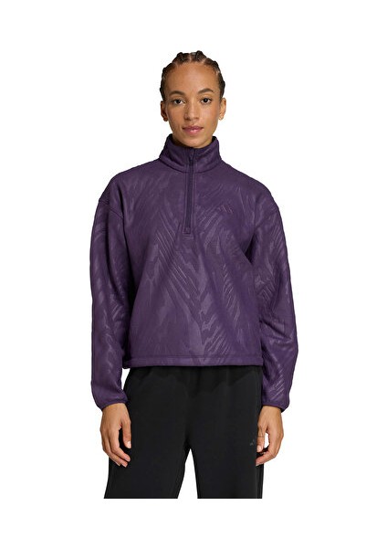 Aop Polarfleece Kadın Günlük Ceket JX7402 Mor