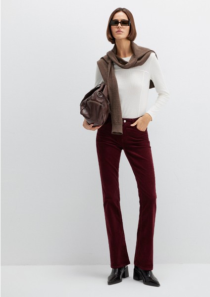 Molly Bordo Kadife Pantolon 1013689467